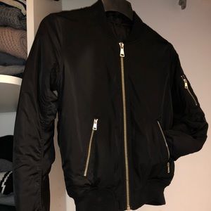 **TOPSHOP** Black Bomber Jacket